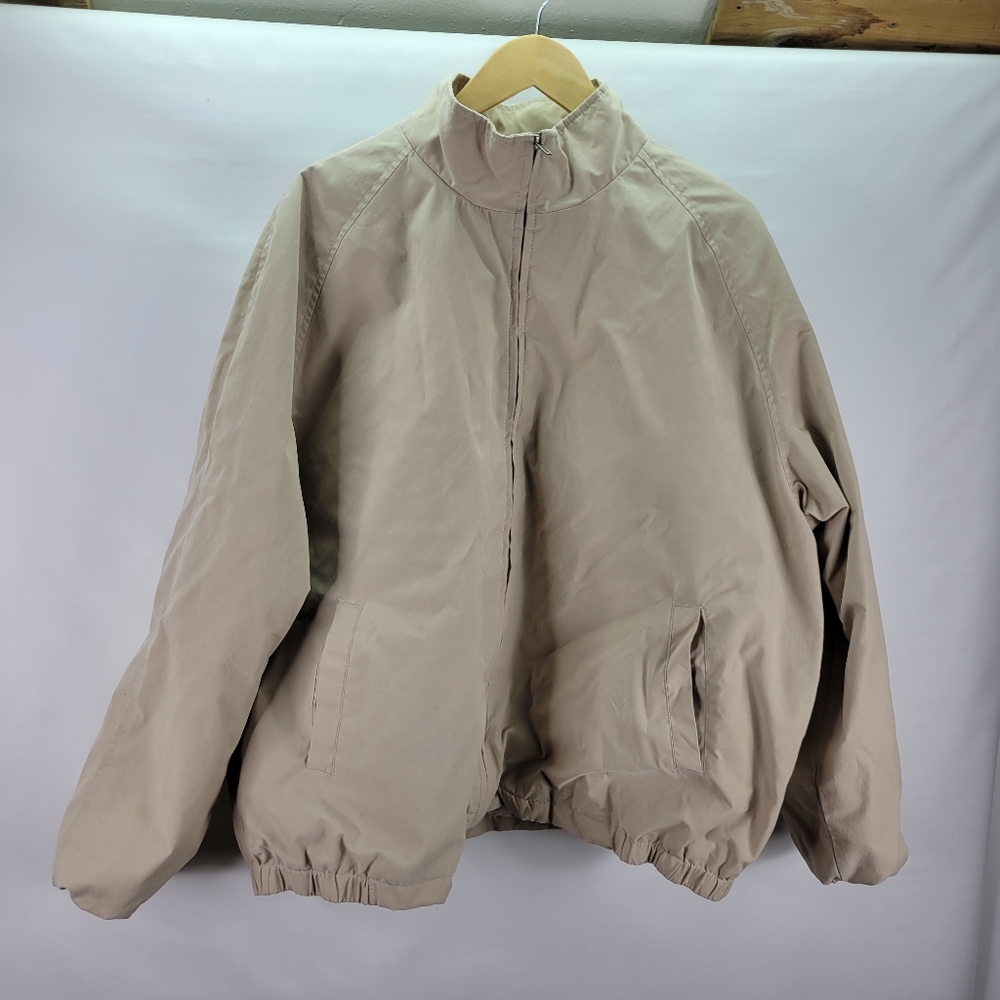 Daniel Cremieux Collection Tan Zip Front Jacket Lined Size XXL 2 Inner Pockets